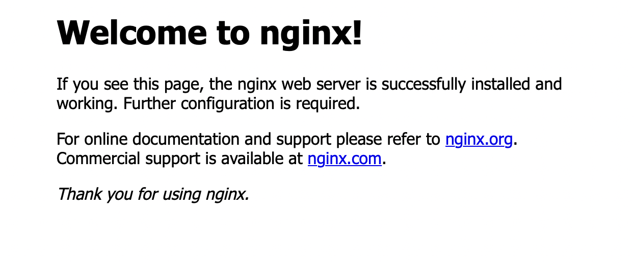 nginx starter page