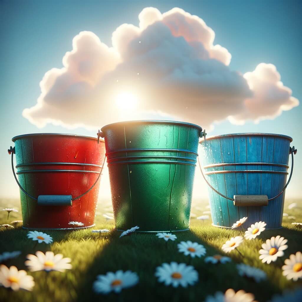 three buckets